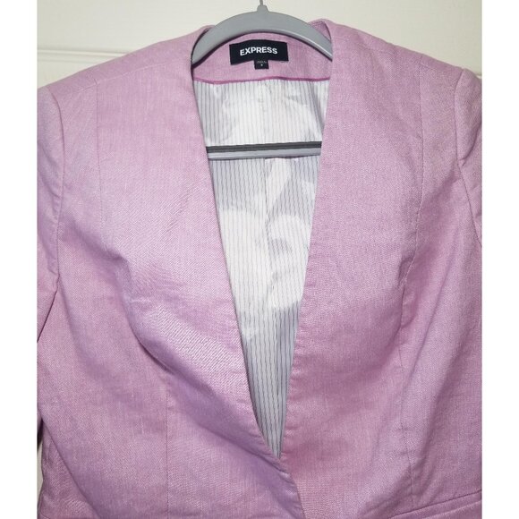 Express Lavender Purple Single Button Blazer Jacket Women's Size 8 - Picture 3 of 7